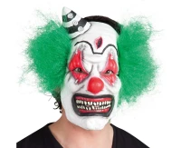 Latex mask Horror clown with hair