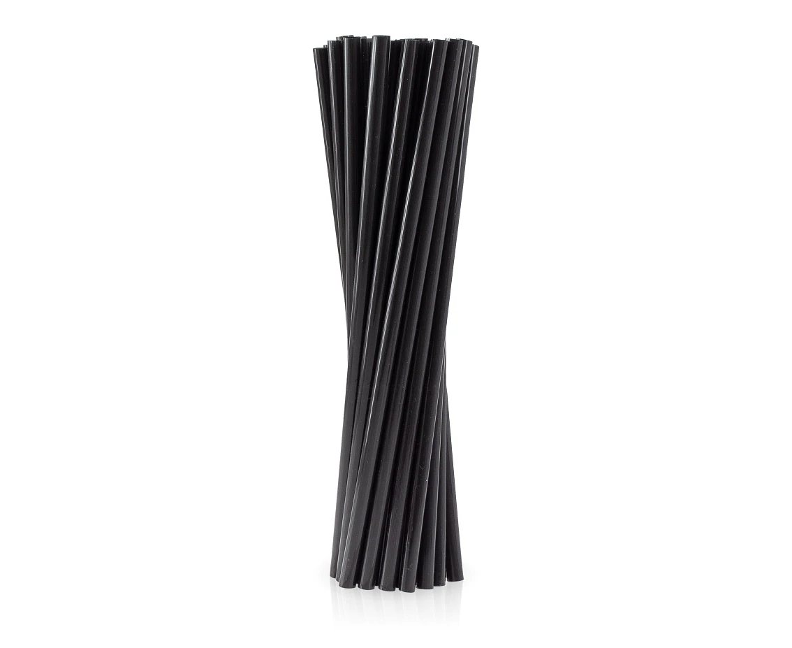 ECO Drinking Straws, black, 8x240mm / 15 pcs