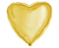 Foil balloon 9" FX - Heart (gold),  unpacked (flat)