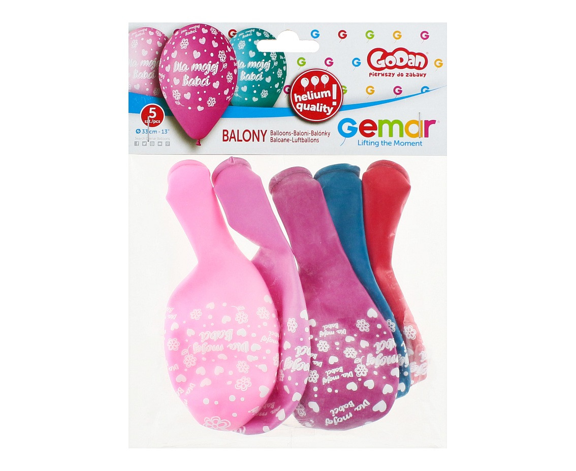 Balloons Gemar 13", premium helium dla mojej babci, 5pcs