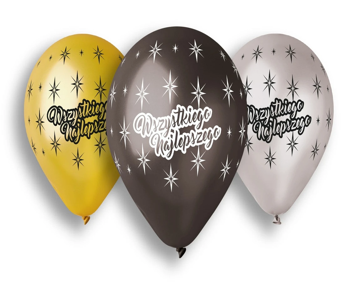 Balloons Gemar 13", pastel premium helium wszystkiego najlepszego, 5pcs