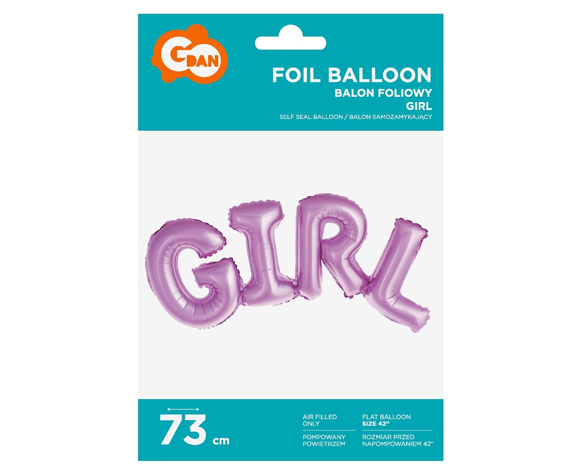 Foil balloons Girl, pink, 73 cm EOL