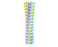 Paper drinking straws SHAKE, assorted stripes, 8x252mm / 200 pcs