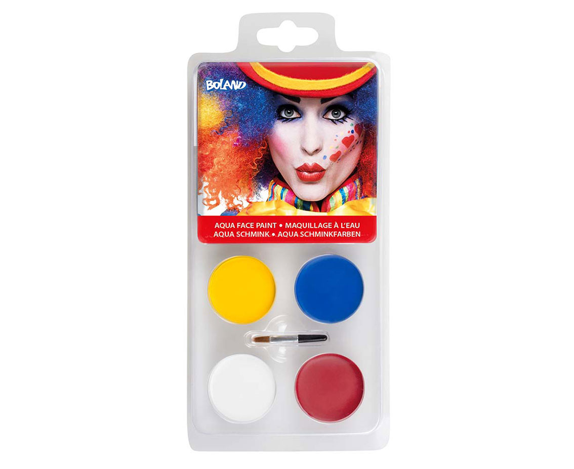 Clown face paint (4 jars, applicator)