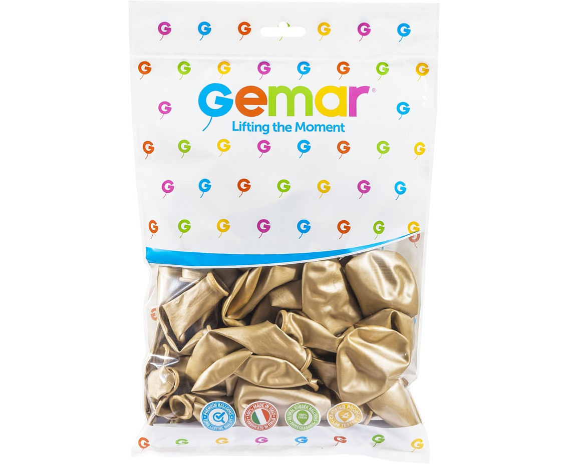 Balloons Gemar 13", shiny gold, 50pcs