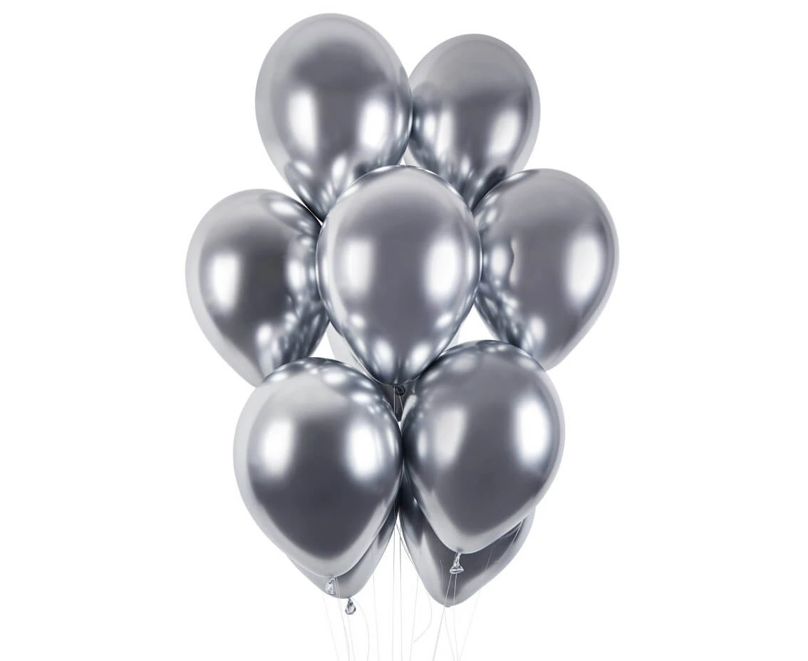 Balloons Gemar 13", shiny silver, 50pcs