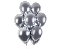 Balloons Gemar 13", shiny silver, 50pcs
