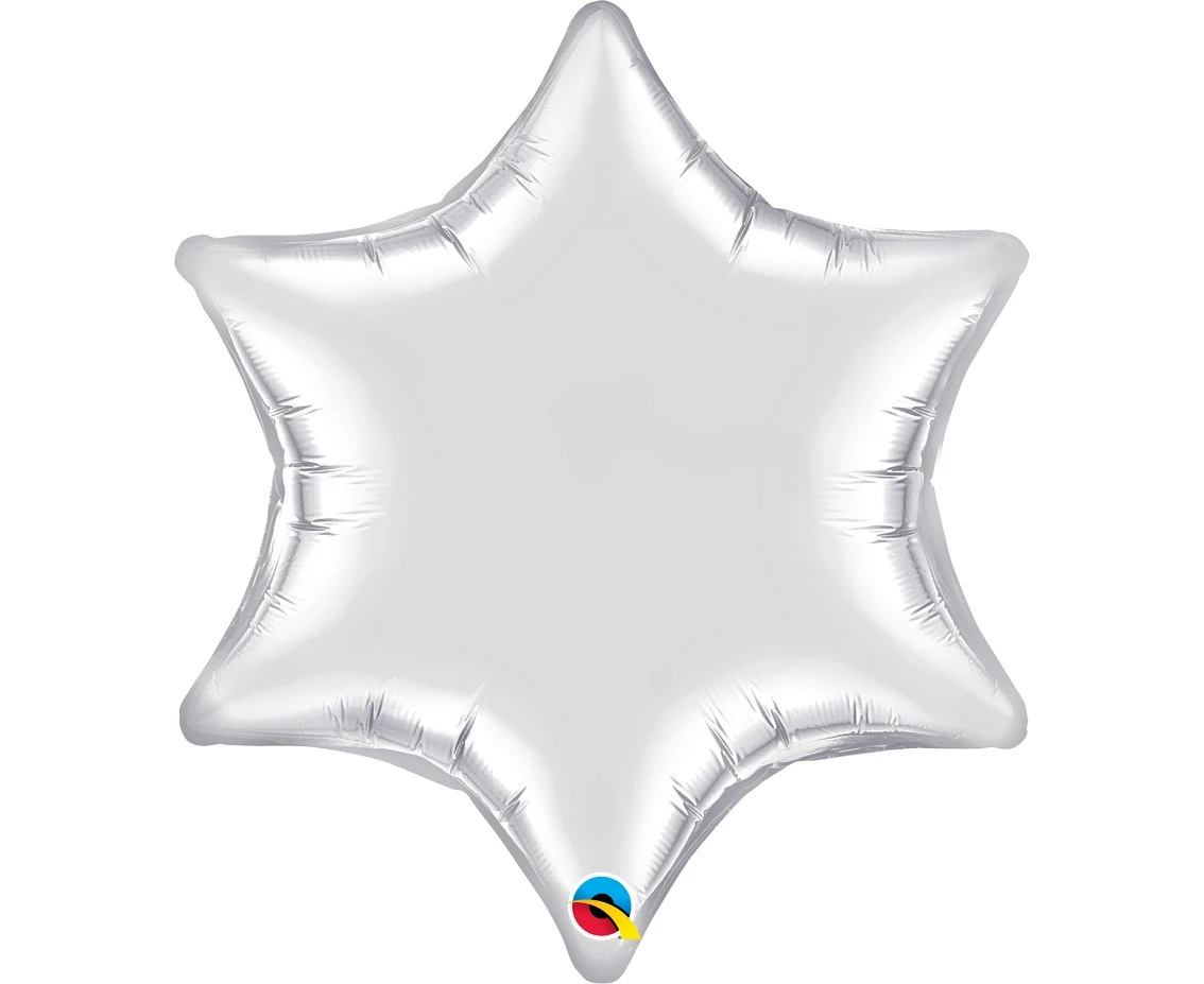 Foil balloon 22" QL Star, silver EOL
