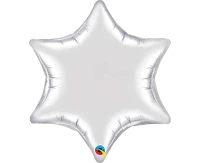 Foil balloon 22" QL Star, silver EOL