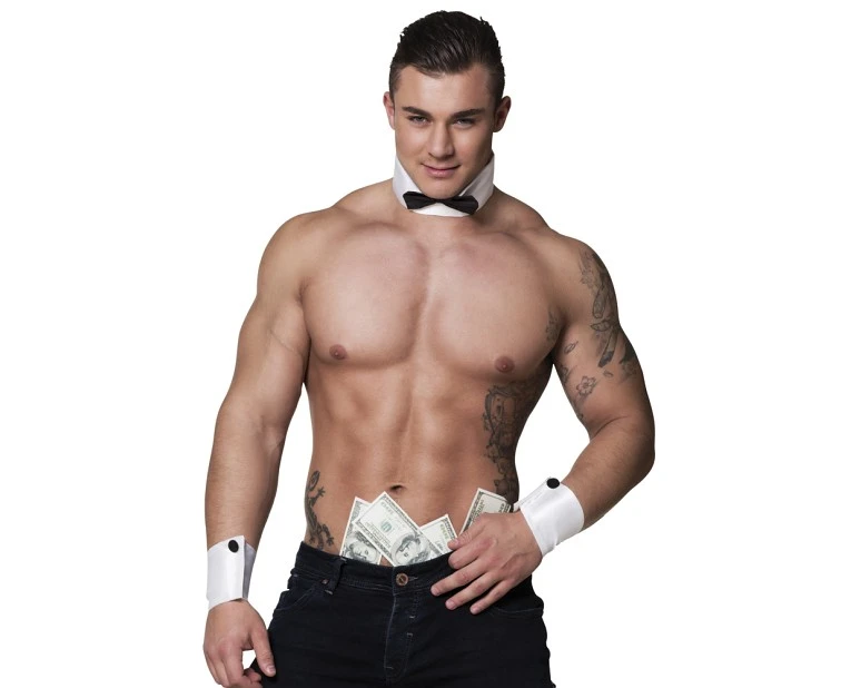 Stripper set (collar with bow-tie, cuffs)