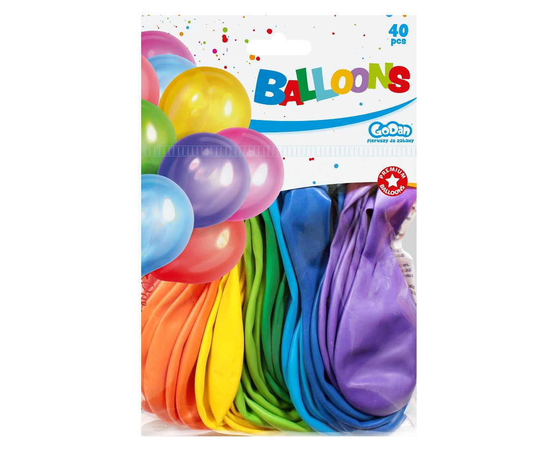 A80 balloons, pastel colours assorted, 9" / 40 pcs.