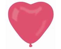 Balloons Gemar 17", CR pastel big heart raspberry red, 50pcs