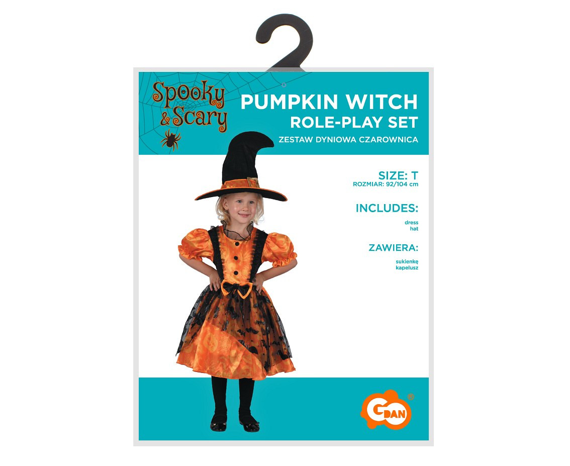 Role play-set for child Pumpkin Witch (dress, hat), size 92/104 cm