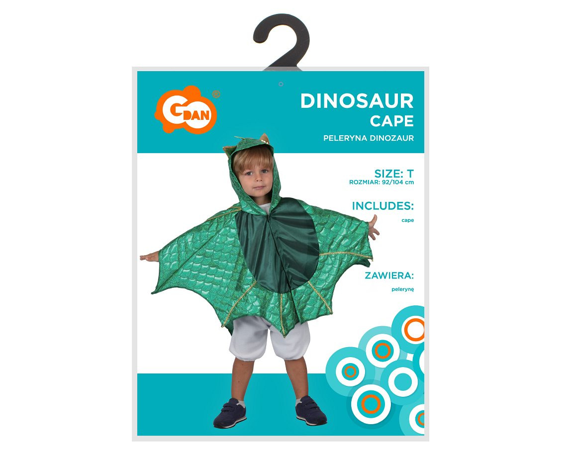 Cape Dinosaur (hooded), size 92/104 cm