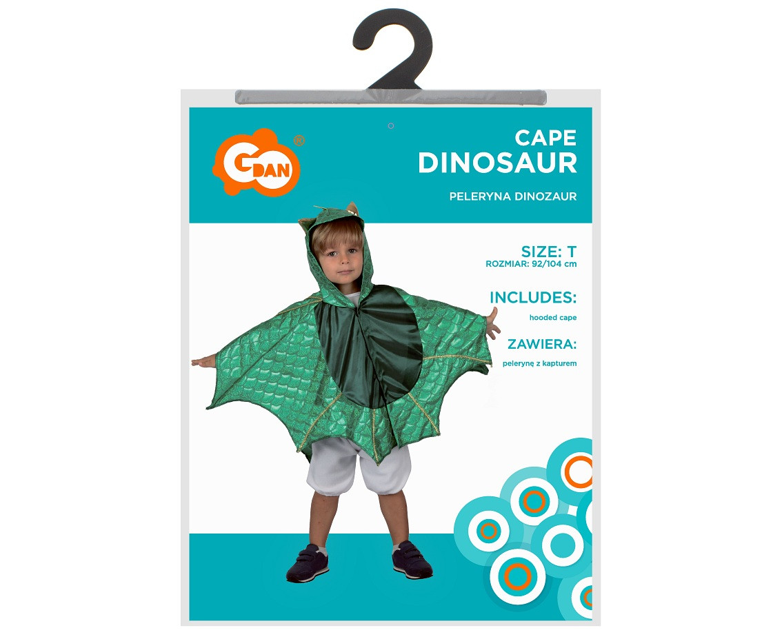 Cape Dinosaur (hooded), size 92/104 cm