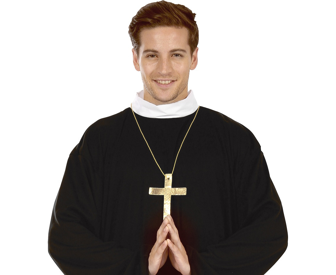 Priest role-play set for adult (toga with collar), size L