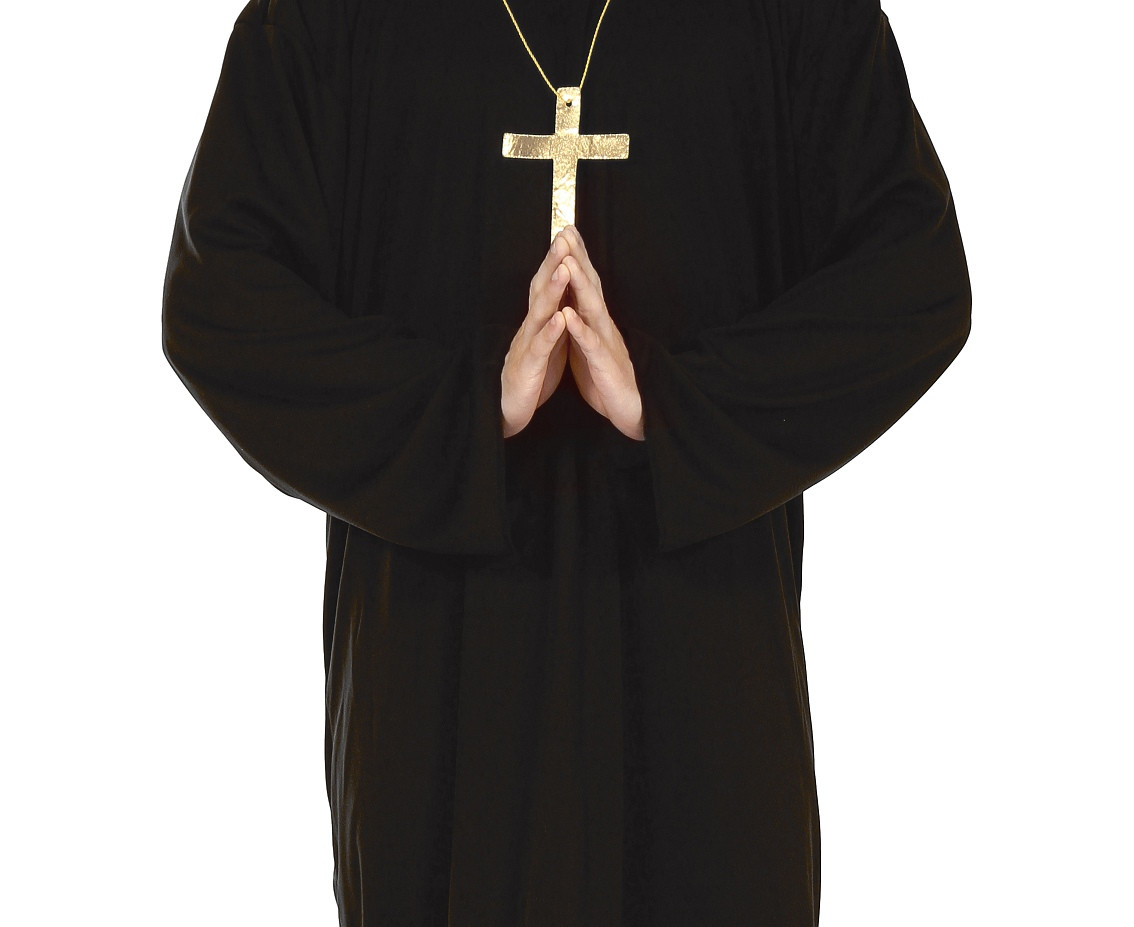 Priest role-play set for adult (toga with collar), size L