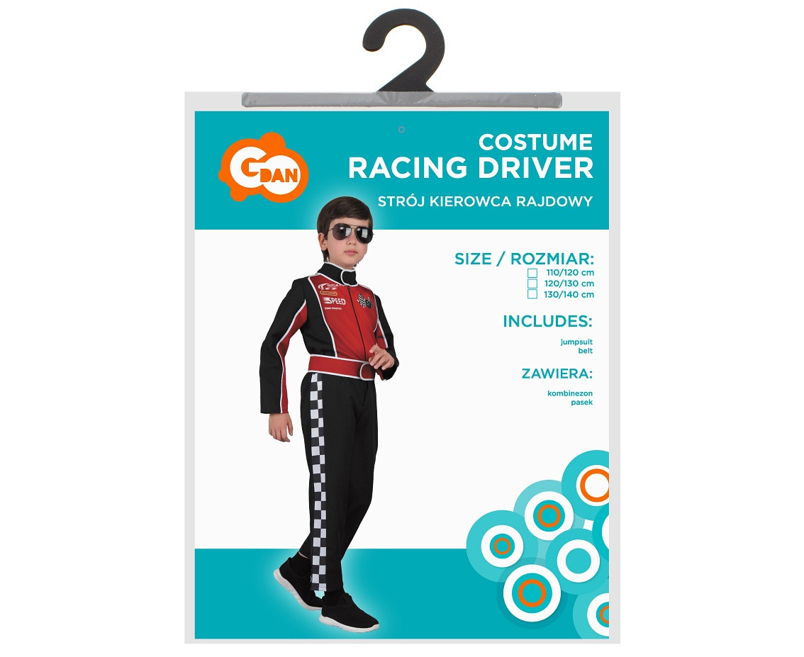 Racing Driver role-play set (jumpsuit, belt), size 120/130