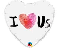 Foil balloon 18" QL HRT  I Heart Us EOL