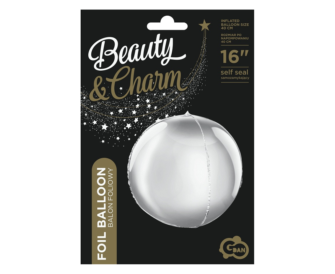 Foil Balloon 16" Sphere-Shape Silver