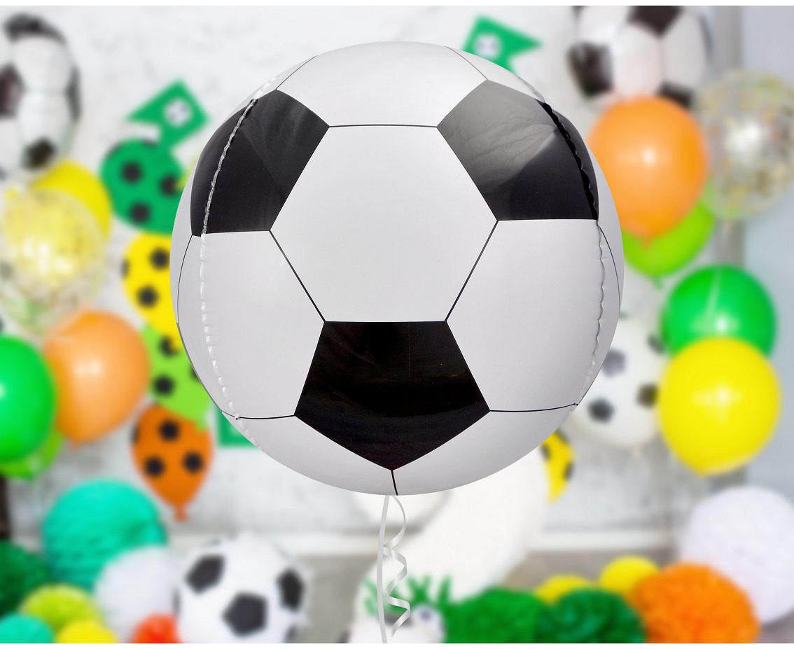 Foil Balloon 16" Foot Sphere-Shape black and white
