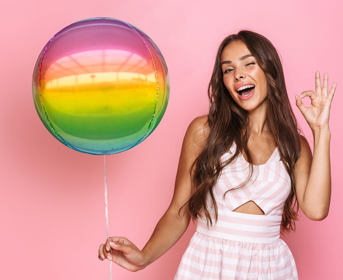 Foil Balloon 16" Sphere-Shape Rainbow EOL