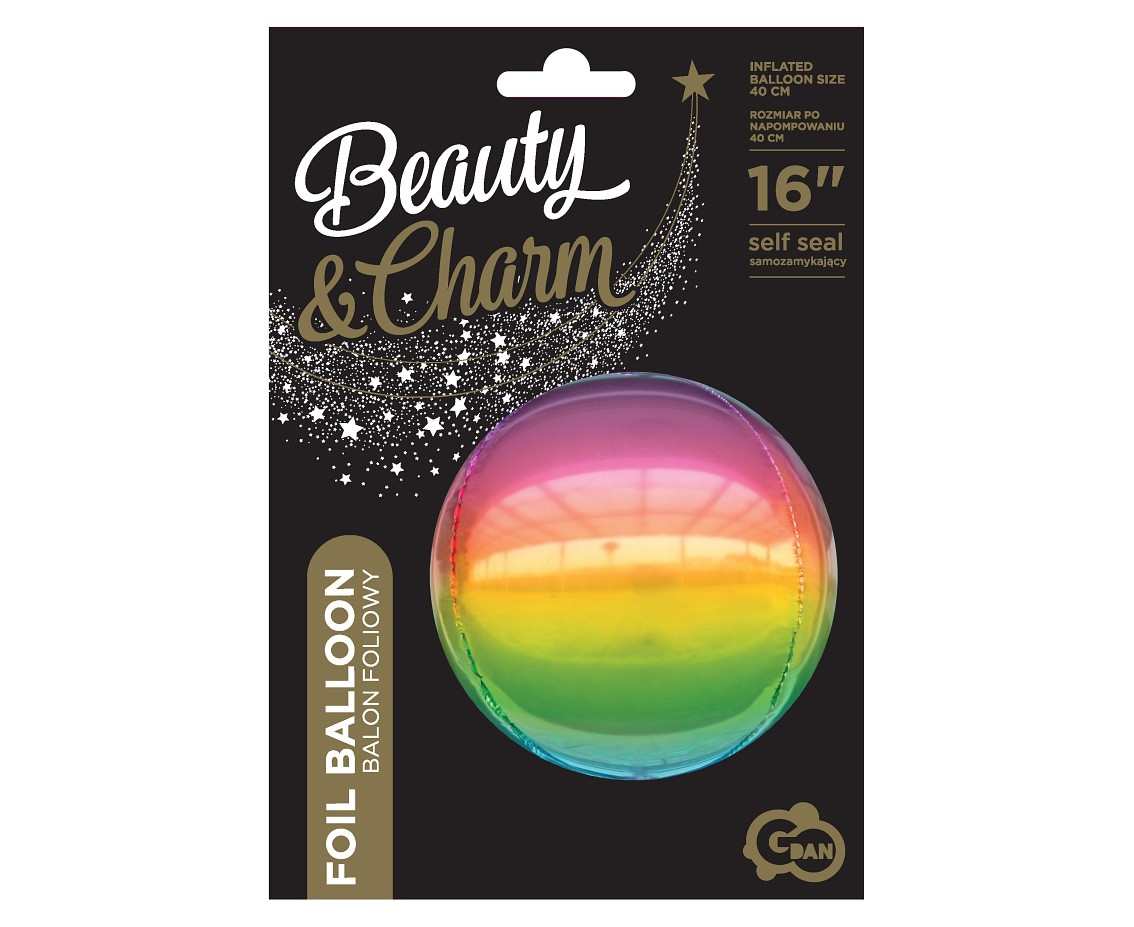 Foil Balloon 16" Sphere-Shape Rainbow EOL