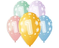 Balloons Gemar 13", pastel premium helium 1st, mix, 5pcs