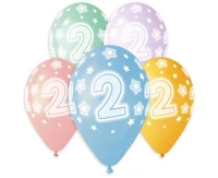Balloons Gemar 13", pastel premium helium 2nd, mix, 5pcs