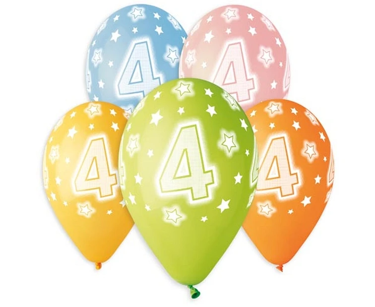 Balloons Gemar 13", pastel premium helium 4th, colorful, 5pcs