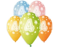 Balloons Gemar 13", pastel premium helium 4th, colorful, 5pcs