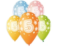 Balloons Gemar 13", pastel premium helium 5th, colorful, 5pcs