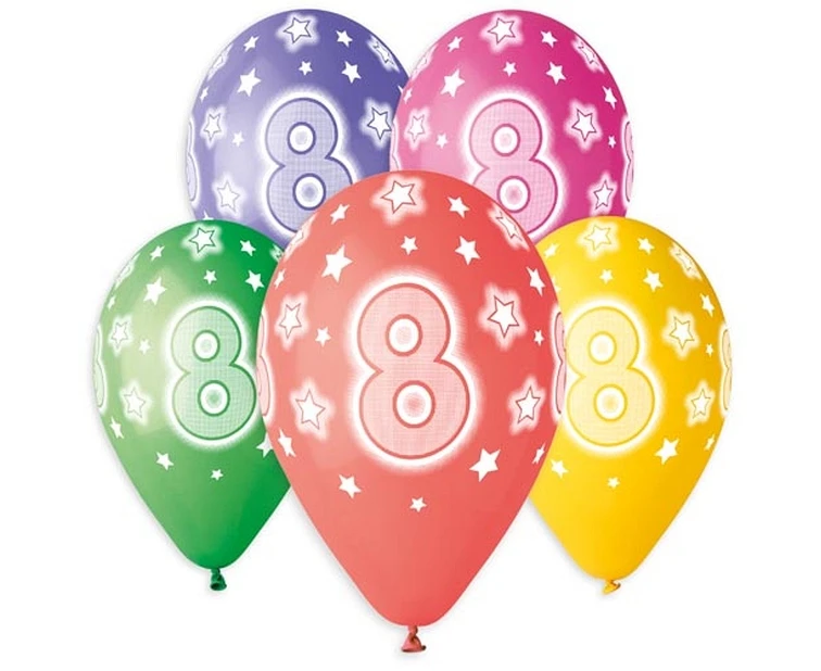 Balloons Gemar 13", pastel premium helium 8th, mix, 5pcs