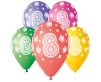 Balloons Gemar 13", pastel premium helium 8th, mix, 5pcs