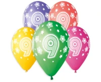 Balloons Gemar 13", pastel premium helium 9th, mix, 5pcs