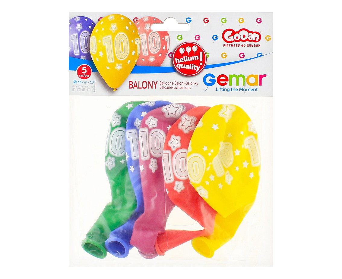 Balloons Gemar 13", pastel premium helium 10th, mix, 5pcs