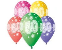 Balloons Gemar 13", pastel premium helium 50th, mix, 5pcs EOL