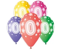 Balloons Gemar 13", pastel premium helium 0 birthday mix, 5pcs EOL