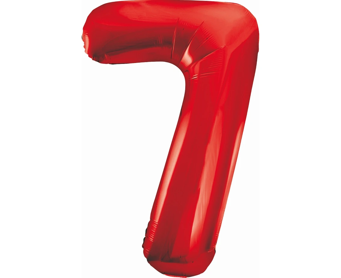 Foil balloon number 7, red, 85 cm