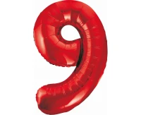 Foil balloon number 9, red, 85 cm