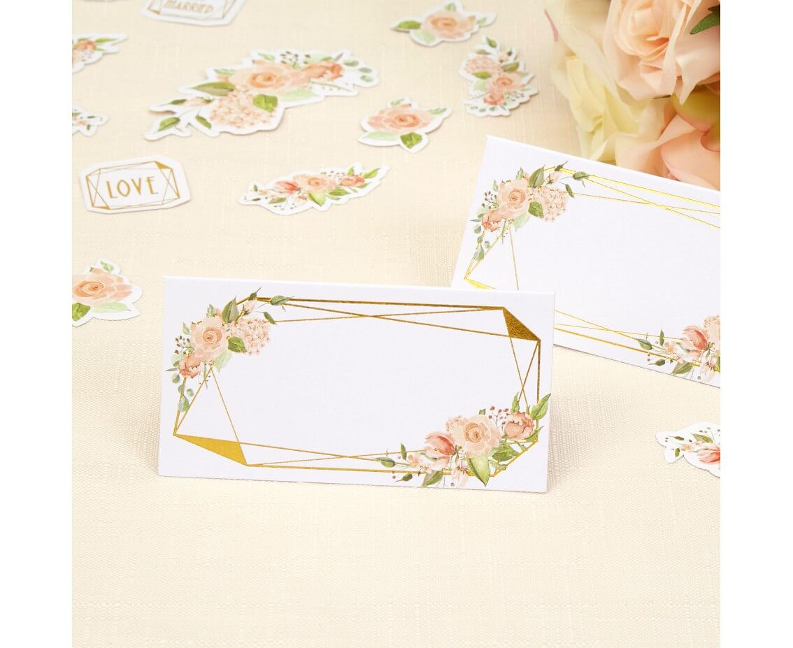 Place cards, Geo Floral, 25 Pcs.