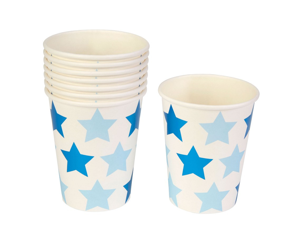 Paper cups Little Star Blue, 200 ml, 8 pcs