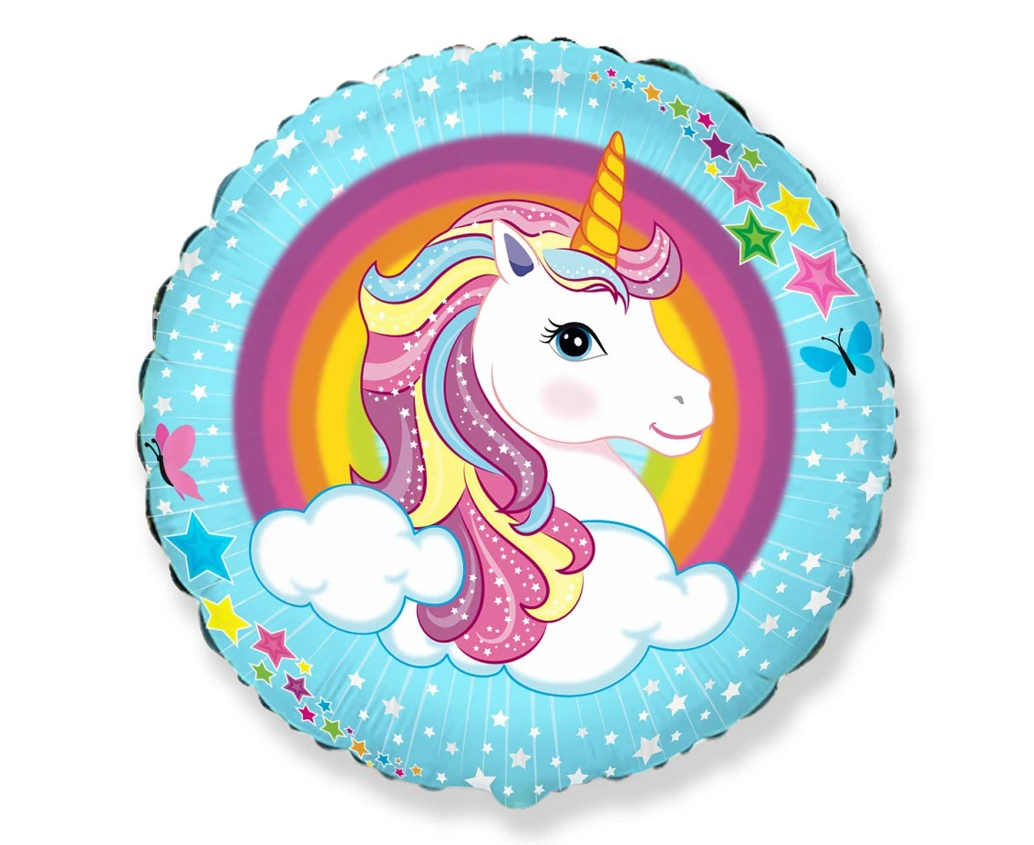 Foil balloon 18" FX - Unicorn,  unpacked (flat)