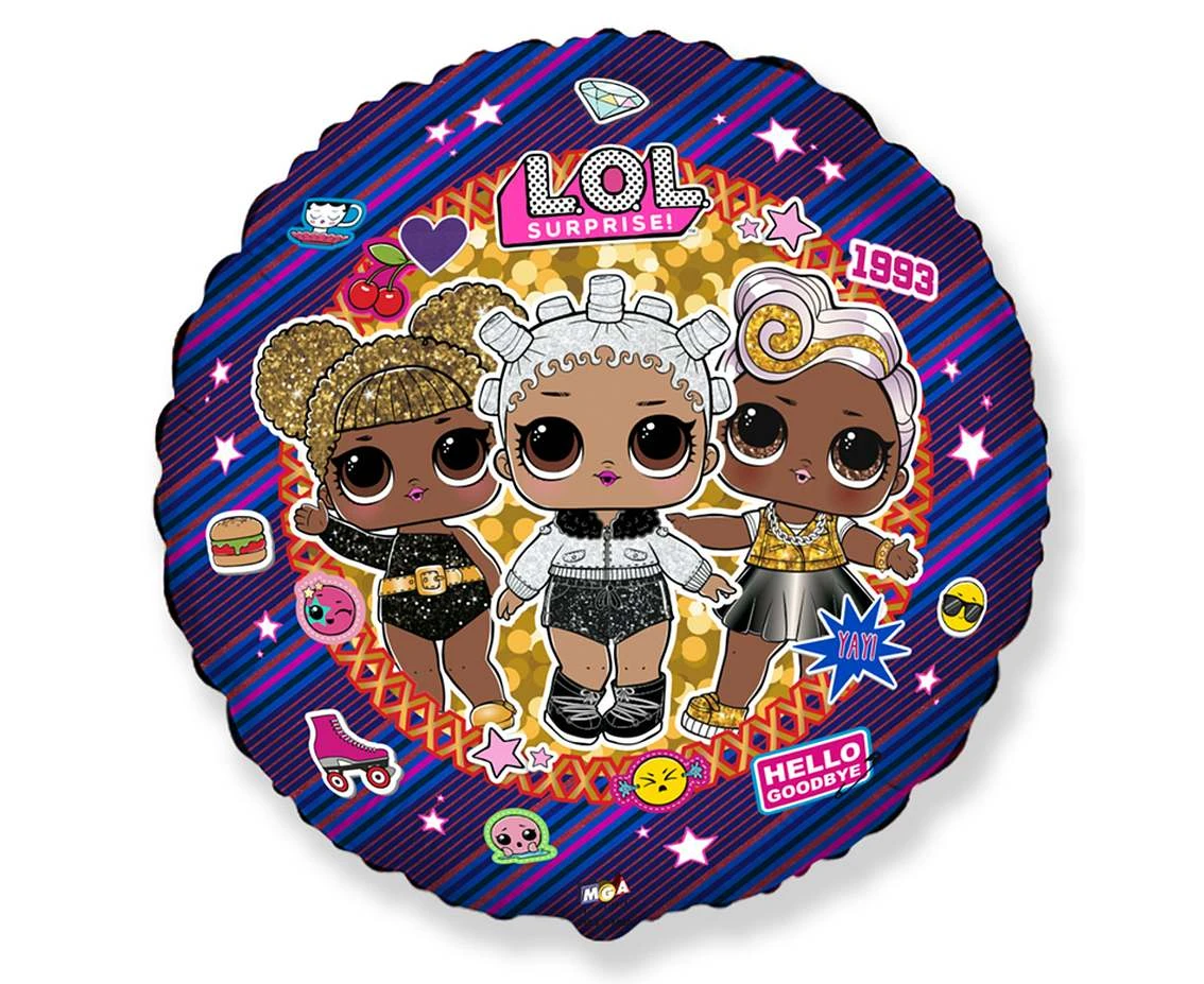 Foil balloon 18" FX - LOL: 1993,  unpacked (flat) EOL