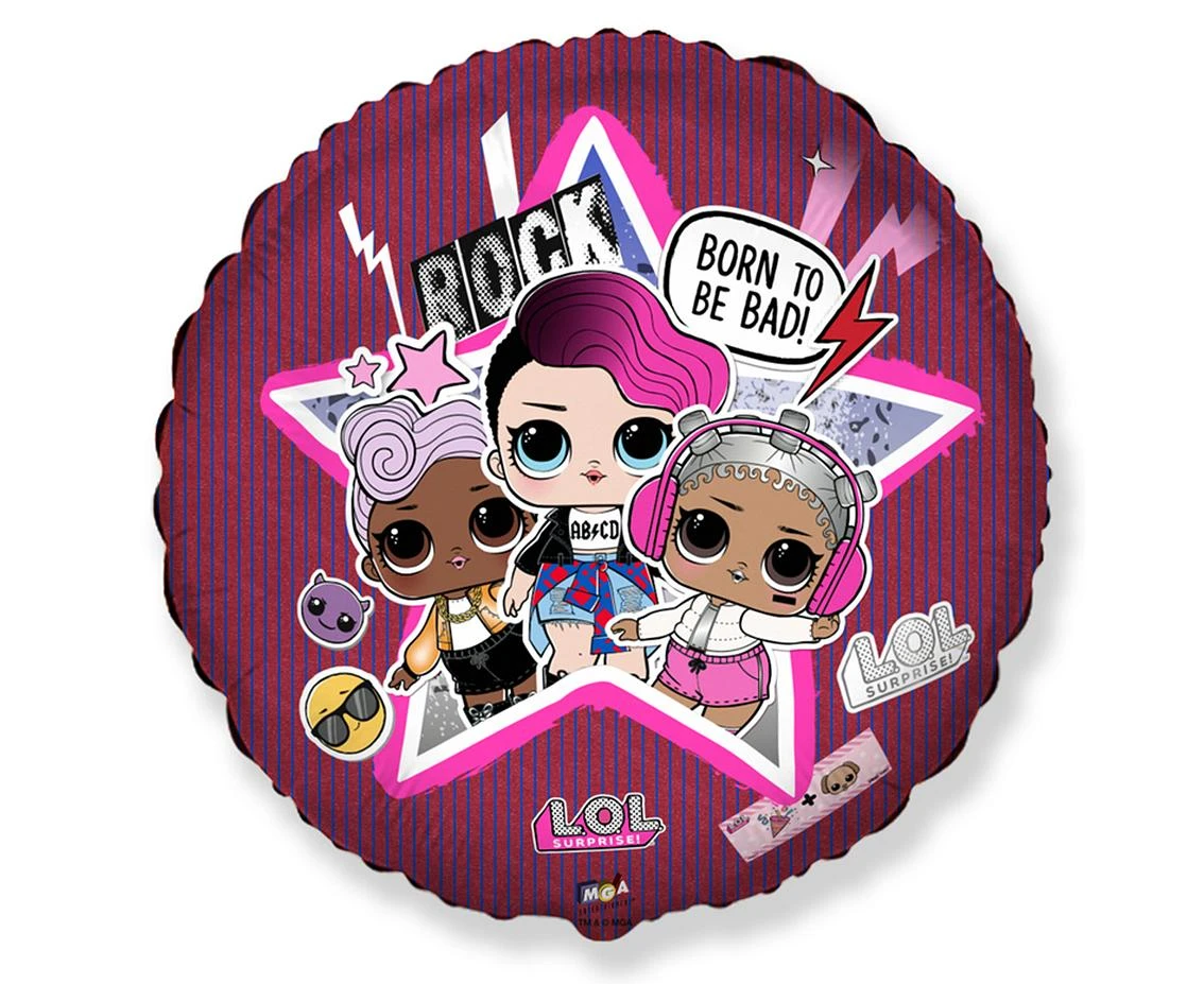 Foil balloon 18" FX - LOL: Born To Be Bad,  unpacked (flat)
