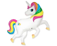 Foil balloon 24" FX - Rainbow unicorn, unpacked (flat)