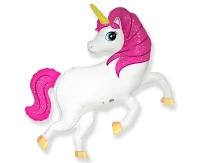 Foil balloon 14" FX - Pink unicorn,  unpacked (flat)