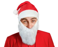 Santa hat with beard, size 29 x 36 cm