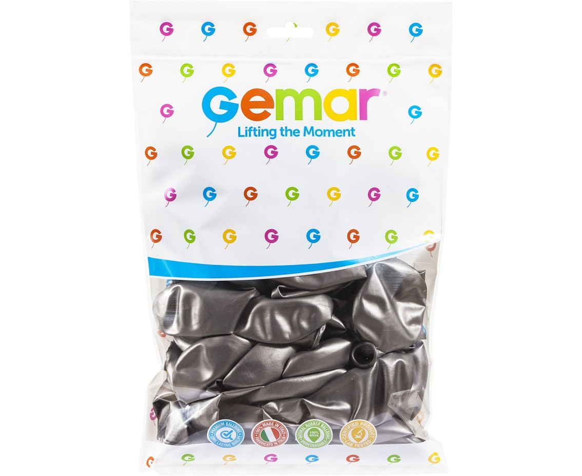 Balloons Gemar 13", shiny space grey, 50pcs