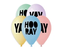 Balloons Gemar 13", pastel premium helium hooray, 5pcs EOL